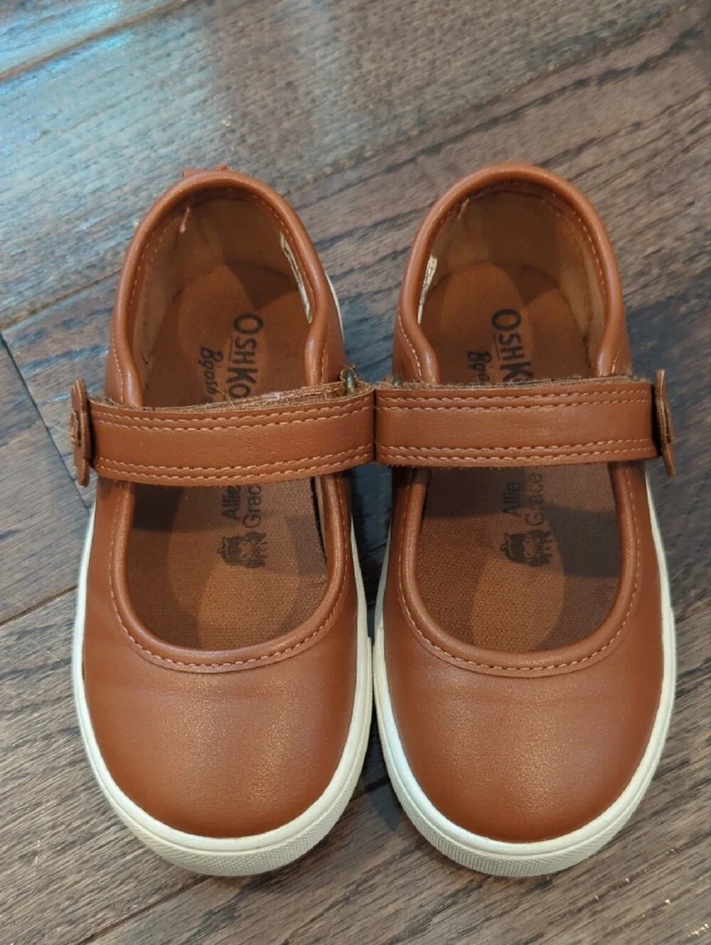 OshKosh B'gosh Brown Mary Jane Sneaker with Flower Strap